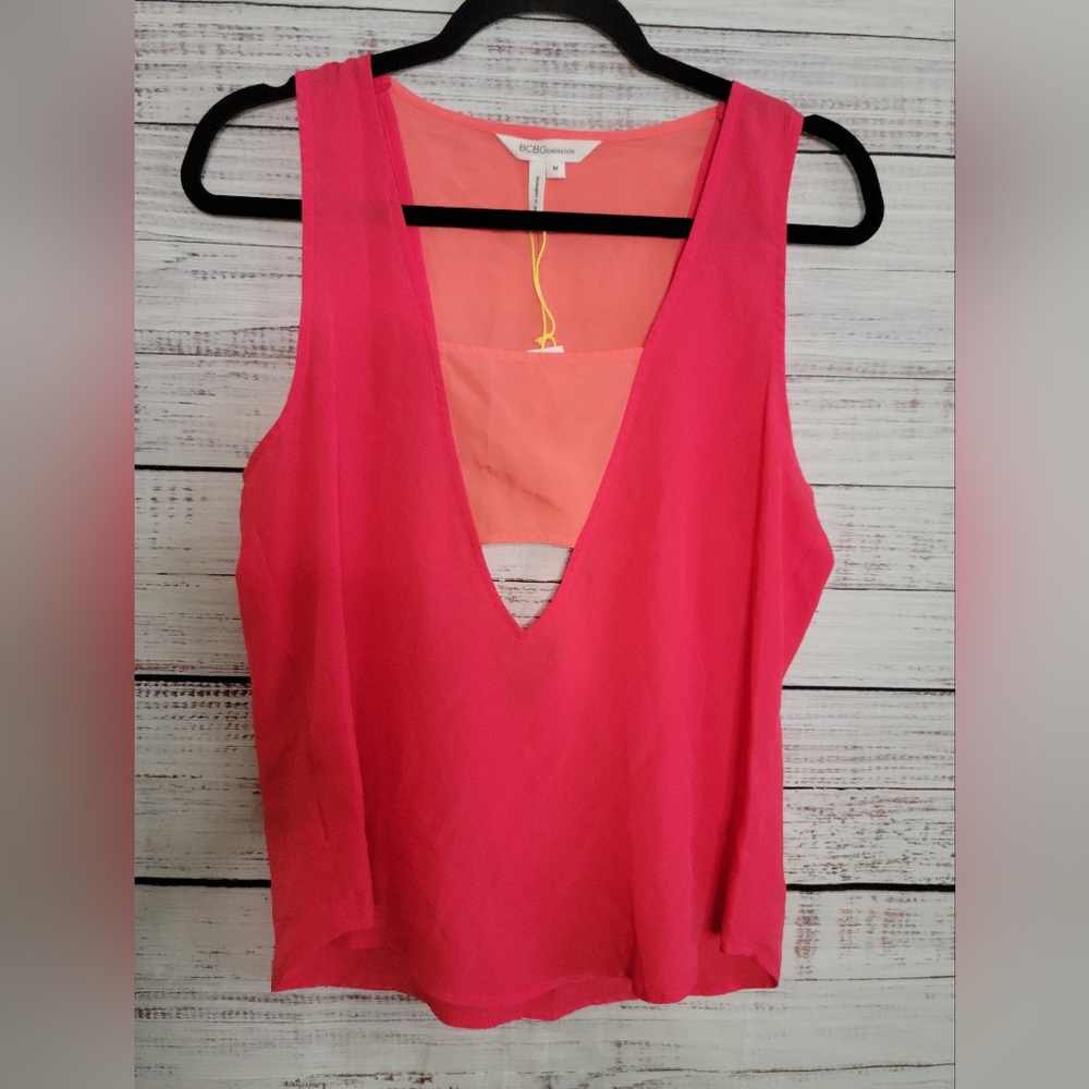 BCBG Generation M NWTS Coral Cut Out Tank Top